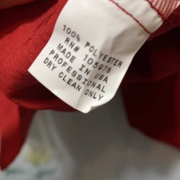 DE TAILLE RED POLYESTER SHIRT JACKET SZ M - Picture 10 of 13